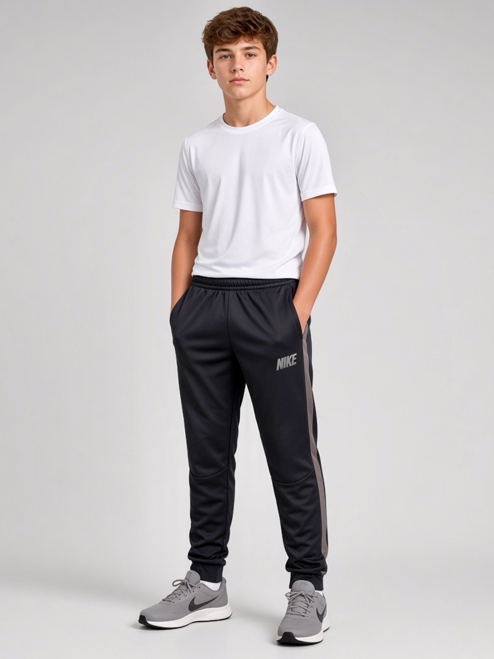 Nike Dri-FIT Boys Large Black Knit Athletic Jogger Pants Track Pants Active